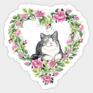 Cat's Heart Sticker